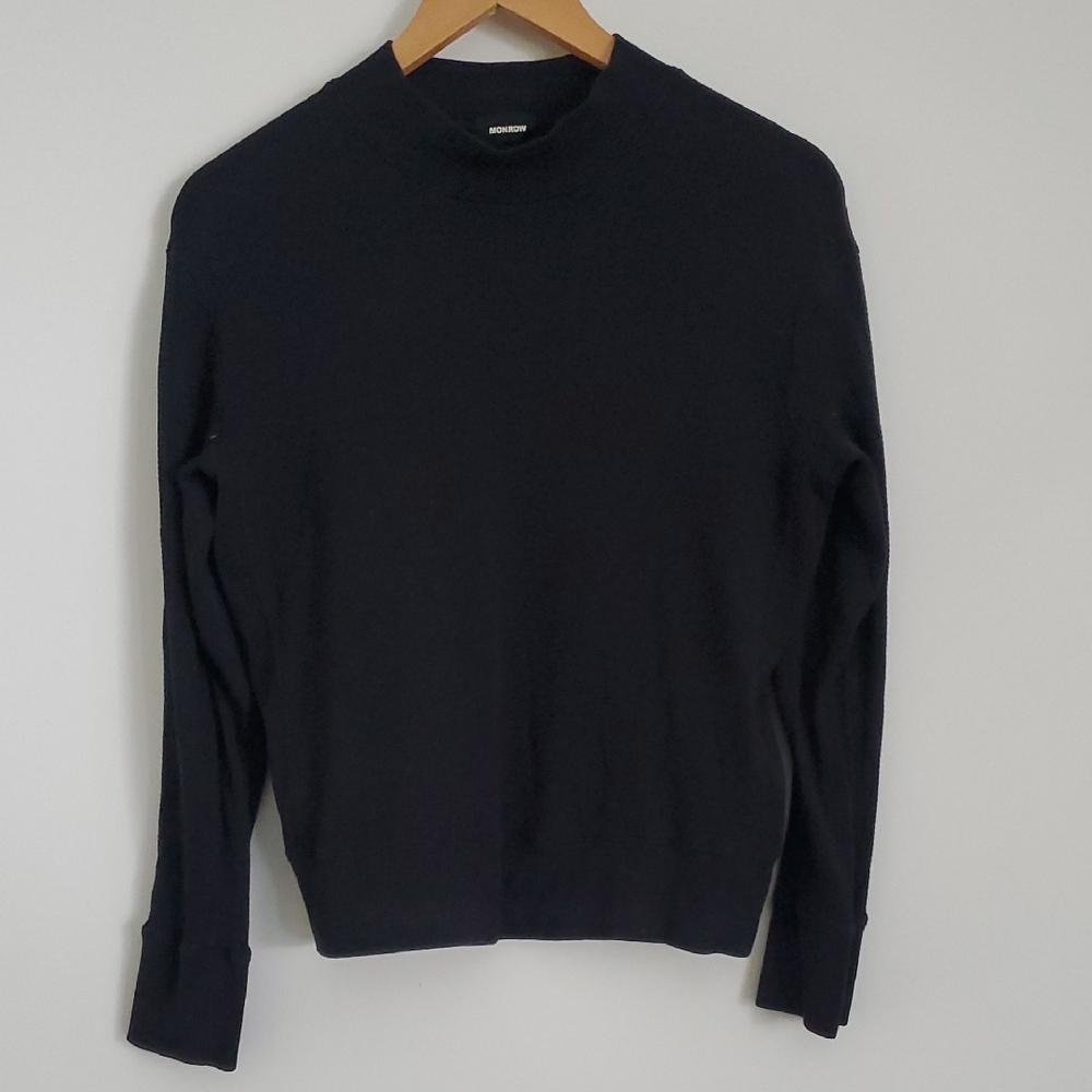 Monrow Black Thermal Mock Neck S